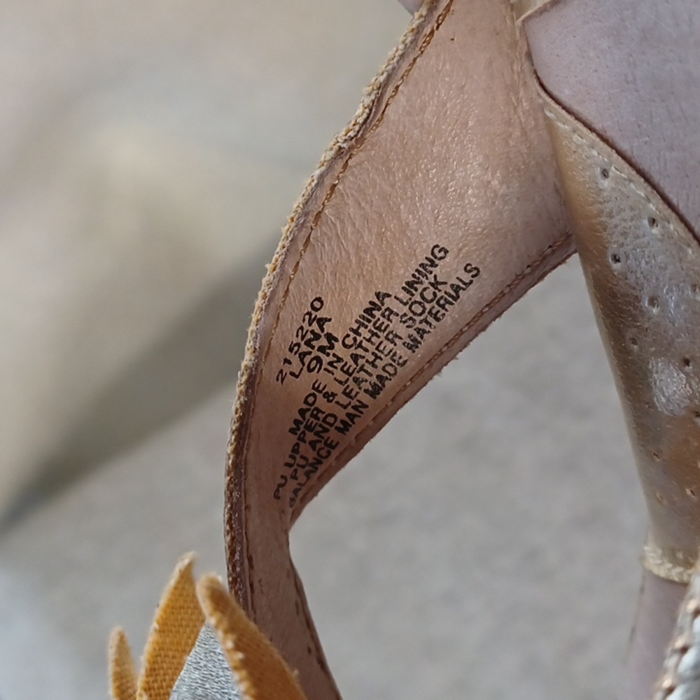 Gold Wedge Sandals - Picture 6 of 7